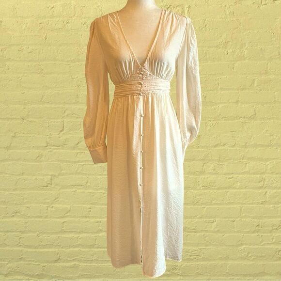 By the River Gabriella dress long billowy sleeves midi length romantic - Picture 4 of 16